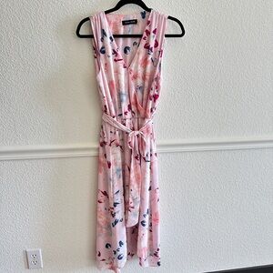 Ivanka Trump Pink Floral Midi Dress Size 8